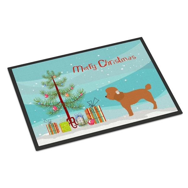 Carolines Treasures Toy Poodle Christmas Indoor or Outdoor Mat - 18 x 27 in. BB8478MAT - main